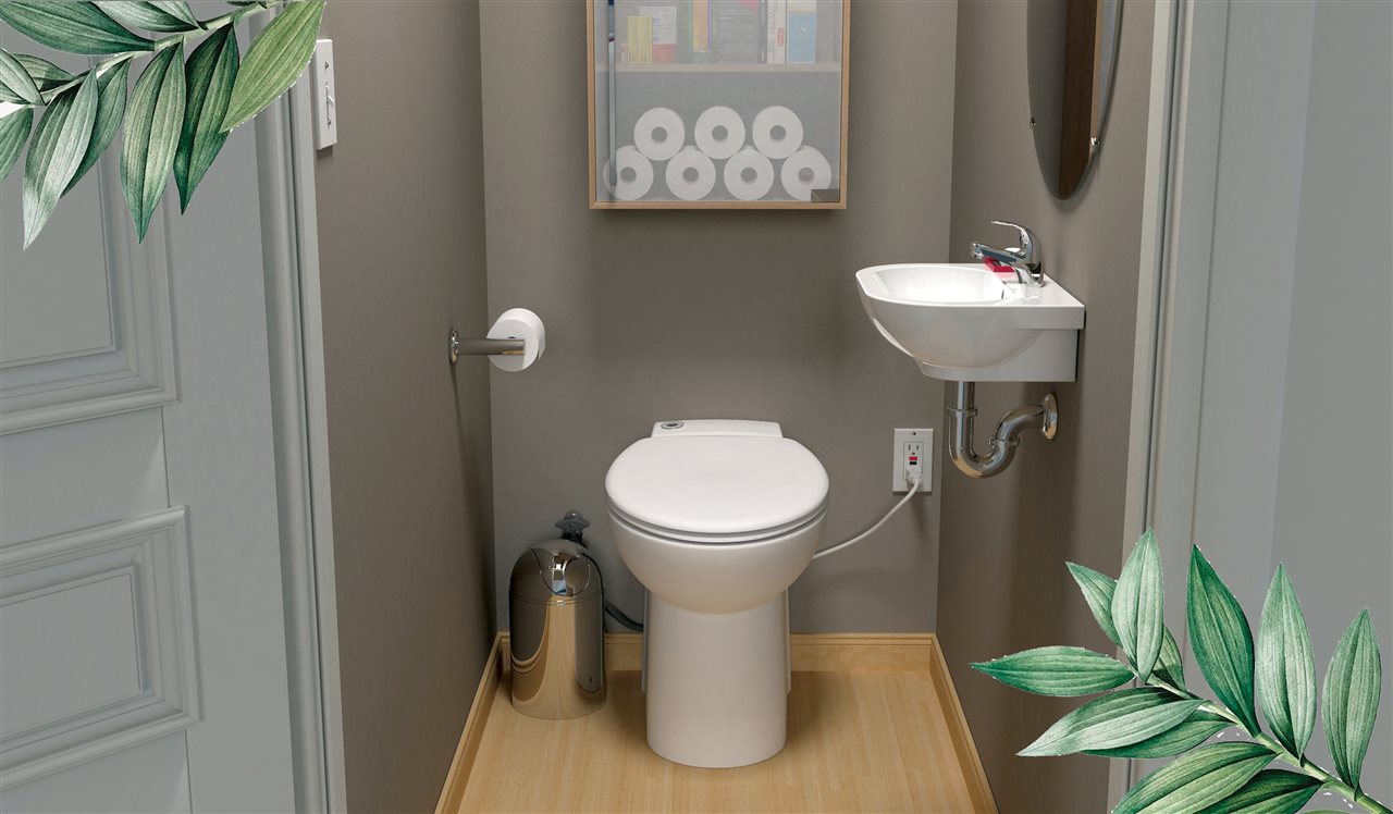 image shows modern toilet for green home from Bob Gray Tile & Flooring in Myrtle Beach SC